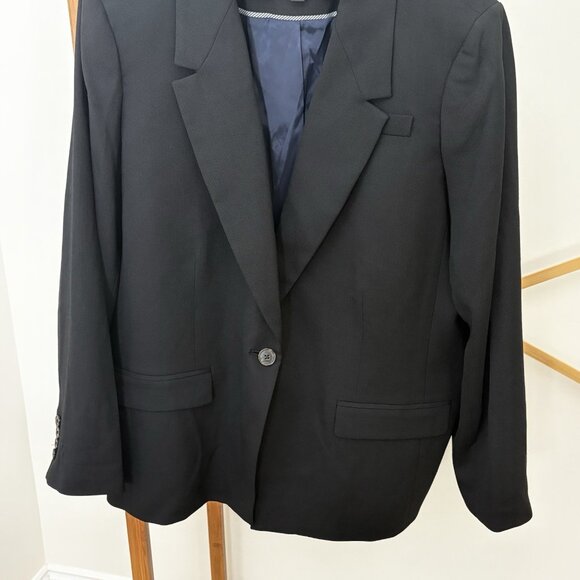 J.Crew Willa Italian City Wool Blazer Jacket Plus Size 20 Black BK020 - Picture 5 of 13